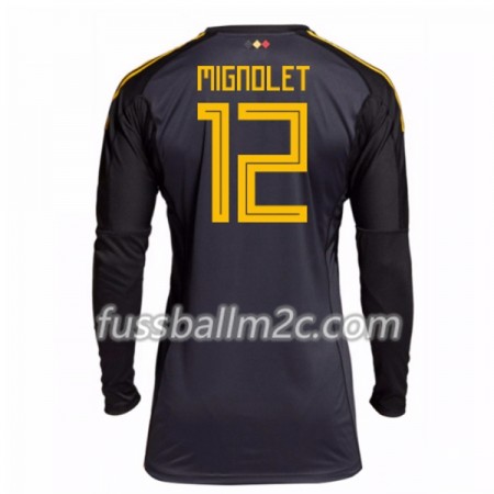 Fußballtrikots Belgien Mignolet 12 Torwart Heim Trikotsatz WM 2018 Langarm